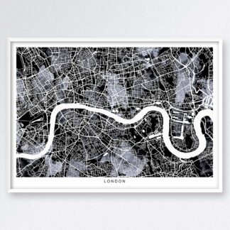 London Black And White Map