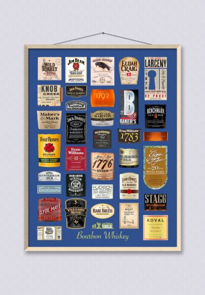 Bourbon Whiskey Label Collage