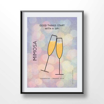 Mimosa Cocktail Illustration