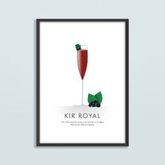Kir Royal Cocktail Illustration