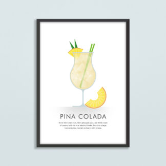 Pina Colada Cocktail Illustration