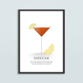 Sidecar Cocktail Illustration