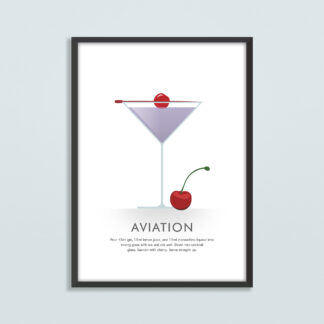 Aviation Cocktail Illustration