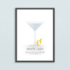White Lady Cocktail Illustration