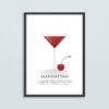 Manhattan Cocktail Illustration