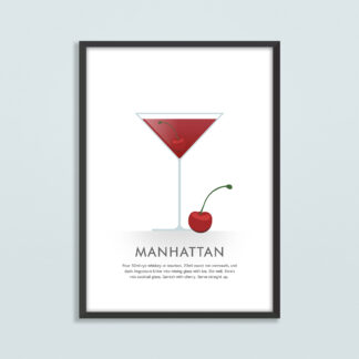 Manhattan Cocktail Illustration
