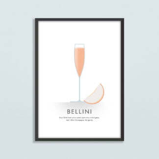 Bellini Cocktail Illustration