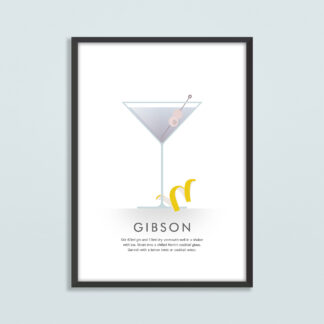 Gibson Cocktail Illustration