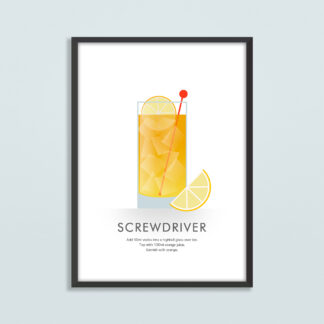 Screwdriver Cocktail Illustration