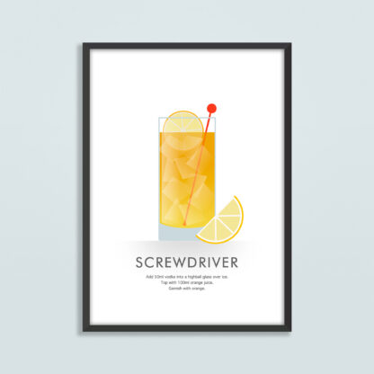 Screwdriver Cocktail Illustration
