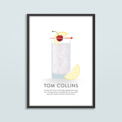 Tom Collins Cocktail Illustration