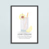 John Collins Cocktail Illustration
