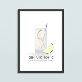 Gin And Tonic Cocktail Illustration