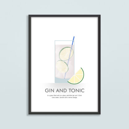 Gin And Tonic Cocktail Illustration