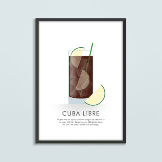 Cuba Libre Cocktail Illustration