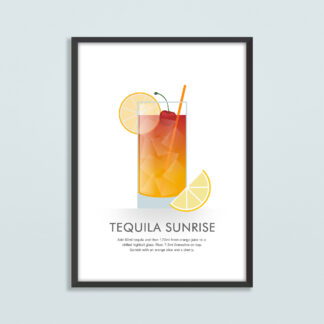 Tequila Sunrise Cocktail Illustration