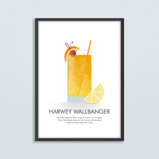 Harwey Wallbanger Cocktail Illustration