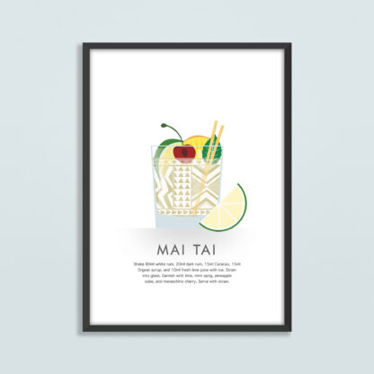 Mai Tai Cocktail Illustration