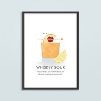 Whiskey Sour Cocktail Illustration
