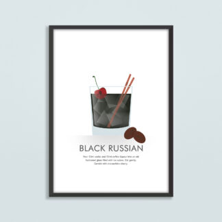 Black Russian Cocktail Illustration
