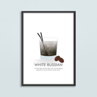 White Russian Cocktail Illustration