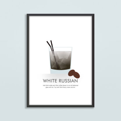 White Russian Cocktail Illustration