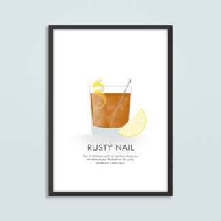 Rusty Nail Cocktail Illustration