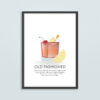 Old Fashioned Cocktail Illustration
