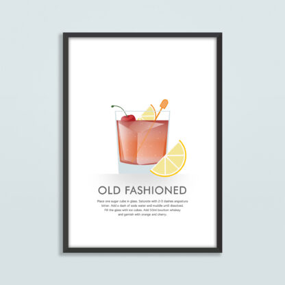 Old Fashioned Cocktail Illustration
