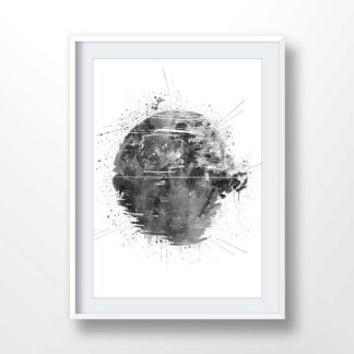 Death Star Watercolor Poster