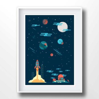 Space Scene Illustration