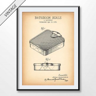 vintage Bathroom Scale patent poster