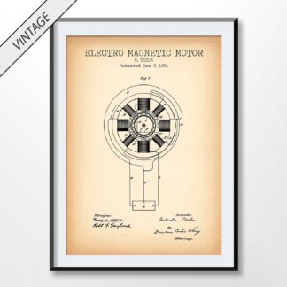 vintage electro motor patent poster