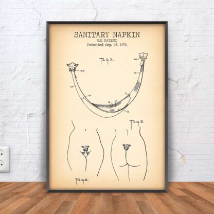 vintage Sanitary Napkin patent poster