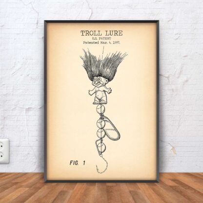 vintage Troll Lure patent poster