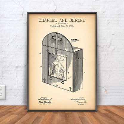 vintage Chaplet and Shrine patent poster