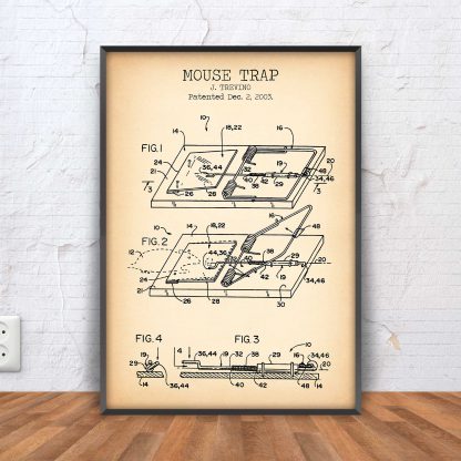 vintage Mouse trap patent poster