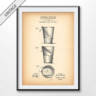 vintage bar strainer patent poster