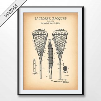 vintage lacrosse racquet patent poster