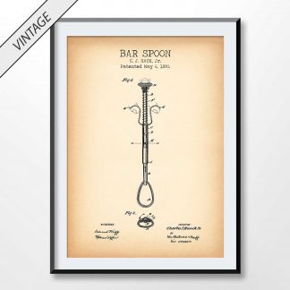 vintage bar spoon patent poster