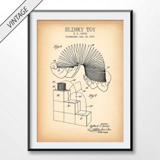 vintage slinky toy patent poster