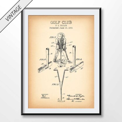 vintage poster of golf club patent