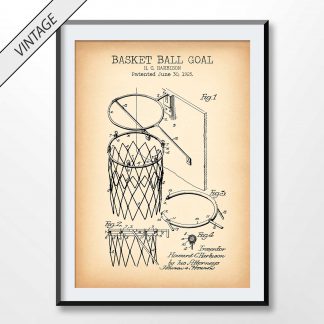 vintage basketball goal patent poster