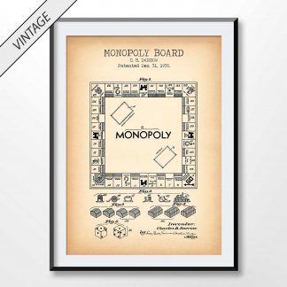 vintage monopoly board patent poster