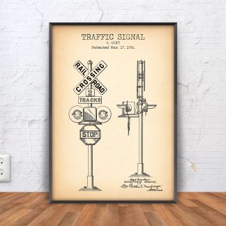 vintage traffic sign patent poster