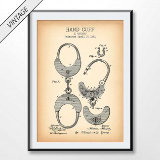 vintage hand cuff patent poster