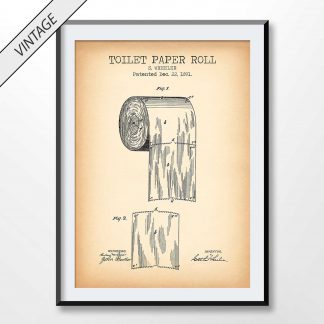 vintage toilet paper roll patent poster