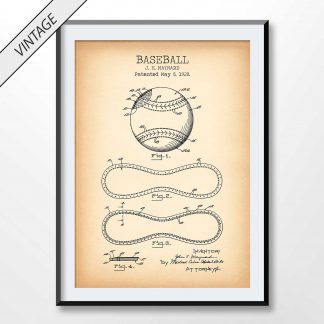 vintage baseball patent poster