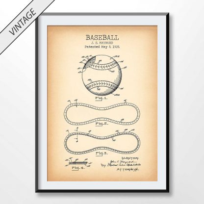 vintage baseball patent poster