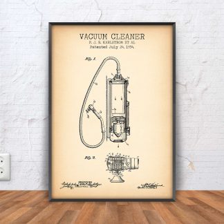 vintage vacuum cleaner patent poster